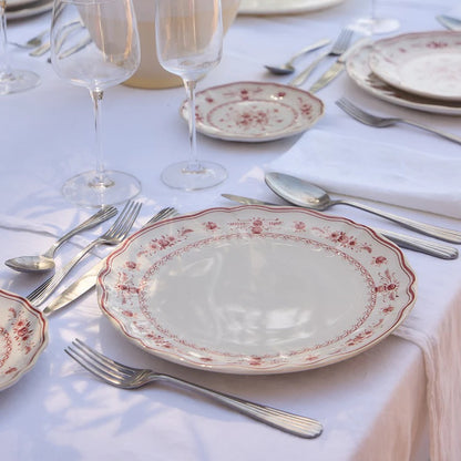 Vila - White & Red - Appetizer Plate 7"