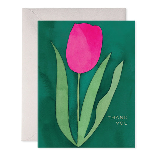 Boxed Thank You Cards - Pink Tulip - 6ct
