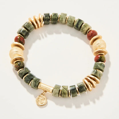 SPT B Stone Stretch Bracelet - Unakite/Jasper