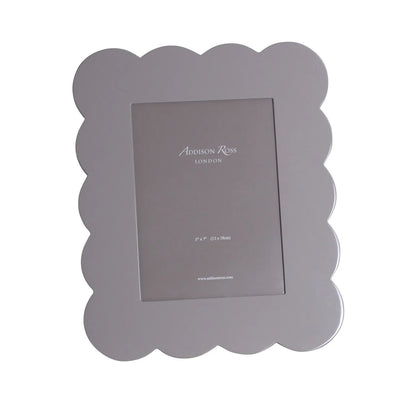 Scalloped Lacquer Frame in Chiffon Grey - 5x7