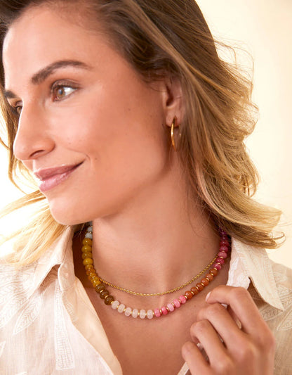 SPT N Sawyer Stone Necklace - Warm Multi 17"