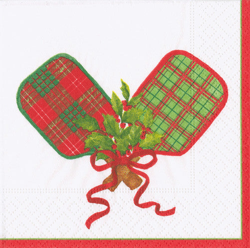 Christmas Pickleball Cocktail Napkin 20pk