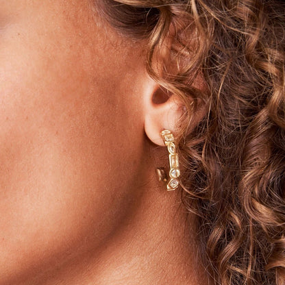 Shine Bright Hoop Earrings - Crystal