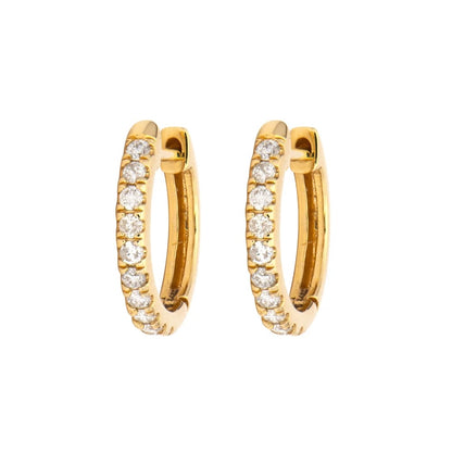 TSJ E - Classic Diamond Huggie Hoops, .24tcw, 14KYG