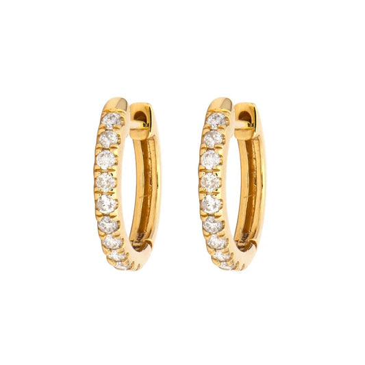 TSJ E - Classic Diamond Huggie Hoops, .24tcw, 14KYG