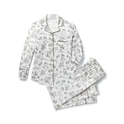 Women's Silk Pajama - Parisian Toile