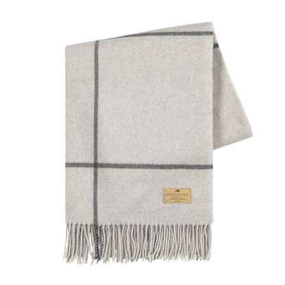 Windowpane Cashmere Throw - Gray