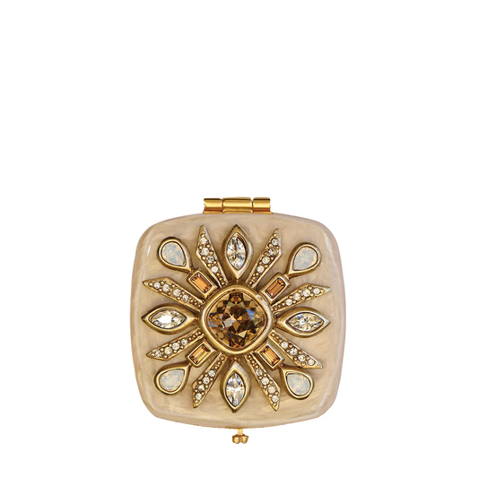 JSW Schuyler Maltese Bejeweled Compact - Bridal - 2.5" Square