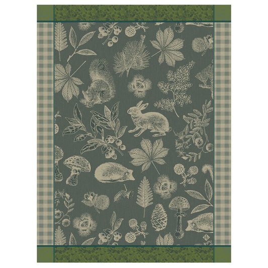 LJF Dans les bois Tea Towel - Green - 24 x 31