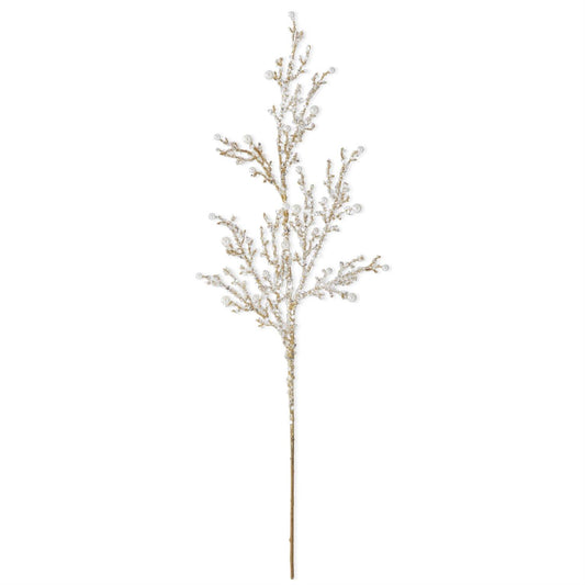 Resin Pearl Branch W/Glitter Spray - 33"