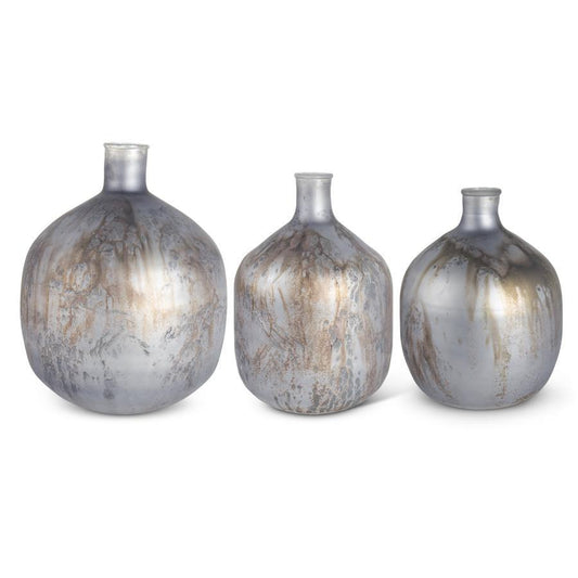 Slate Blue Antique Glaze Bottle - Small 11.5"