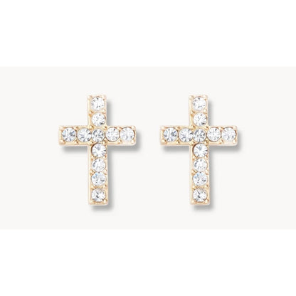 SPT E Have Faith Gold Stud Earrings