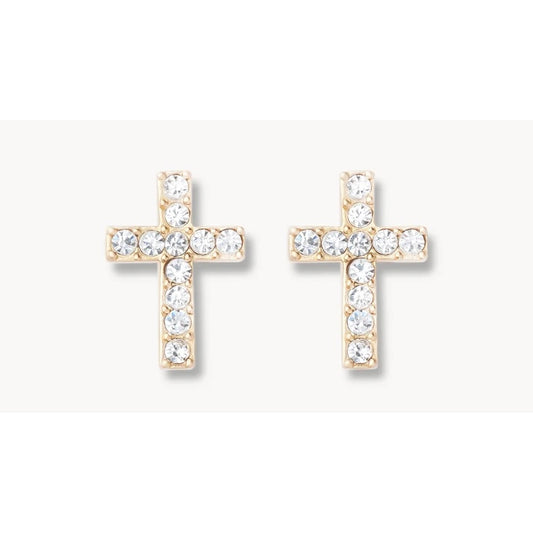 SPT E Have Faith Gold Stud Earrings