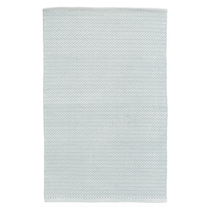 Herringbone Handwoven Indoor/Outdoor Rug - Light Blue & Ivory 2x3