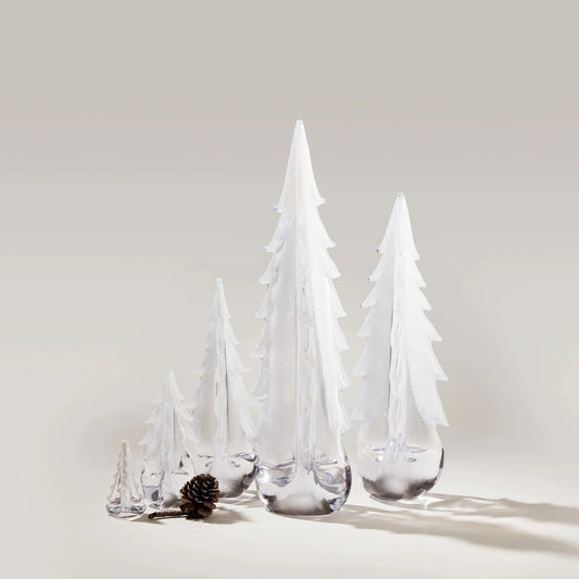 Simon Pearce Glass Evergreen Tree - Snowy Branches Collection -