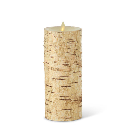 KKI Birch Bark Wax Indoor Pillar Luminara Candles - 6.5"
