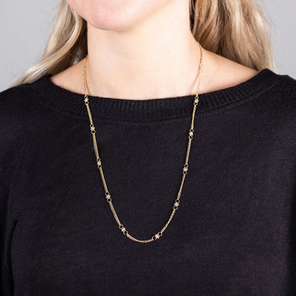 Whisper Chain Silver Diamond Necklace in 18k Gold