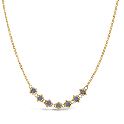 Textile Row Blue Diamond Necklace in 18k Gold