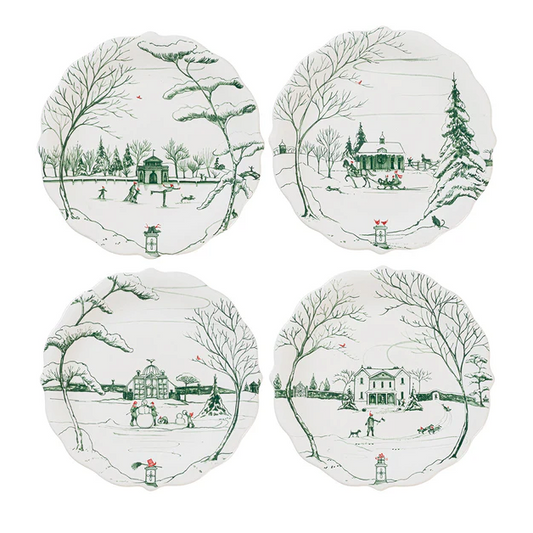 Country Estate - Winter Frolic - Evergreen - Party Plates 8.5" - Set of 4