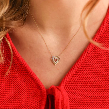 Zoe Louise Spiral Heart Necklace 16" - 14kt Gold