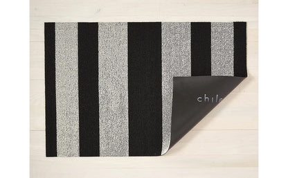 Bold Stripe Shag Mat - Utility 24x36 - Black & White
