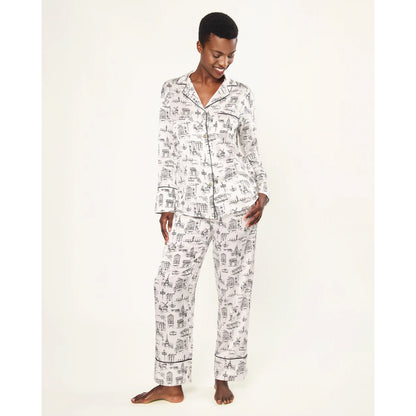 Women's Silk Pajama - Parisian Toile