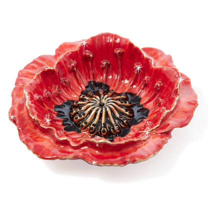 Enameled Stacie Poppy Trinket Tray 4"