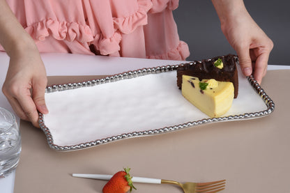 PPB Silver Salerno - Medium Rectangle Tray (2432W)