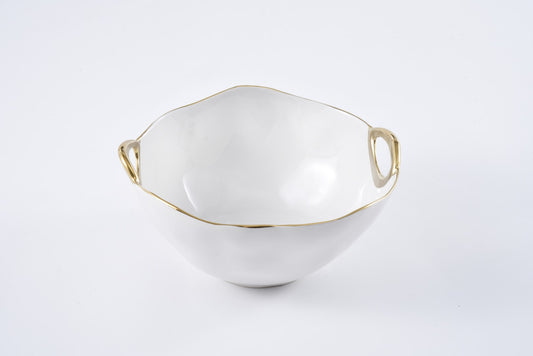 PPB Golden Handles - Large Round Bowl (2699WG)