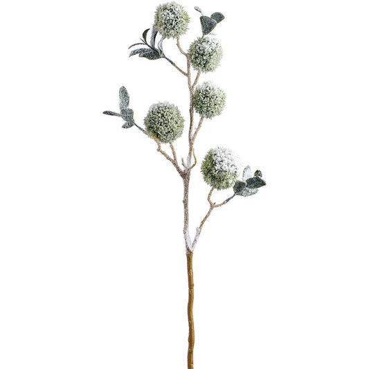 ASF Snowed Chestnut Spray- Green/White- 33"