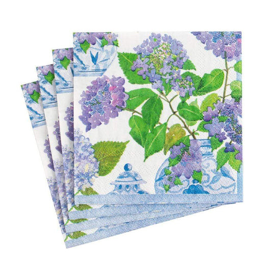 Hydrangeas & Porcelain Cocktail Napkins