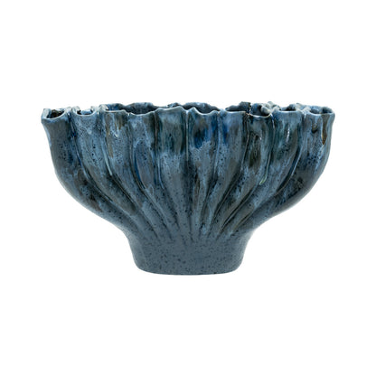 KVD Nordia Short Blue Stoneware Vase 7"