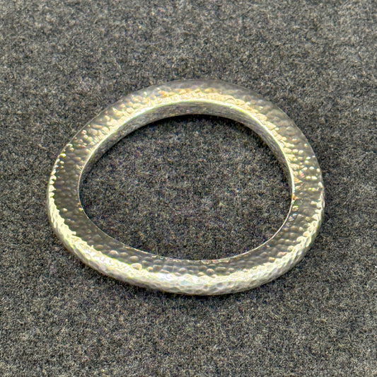 Wavy Hammered Sterling Silver Bangle (Retired)