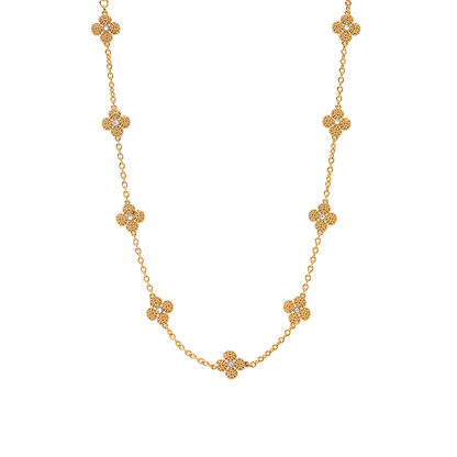 Berry - Clover Double Sided Necklace - 16" - MOP