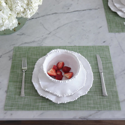 VIDA Indoor/Outdoor Woven Rectangle Placemat Green Set/4