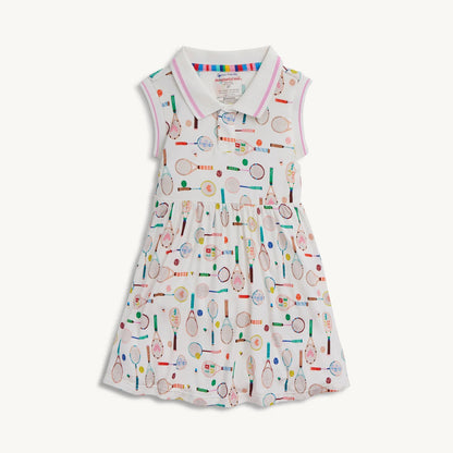 Love All Sleeveless Polo Collar Dress -