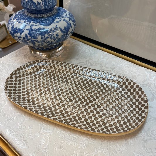 TFC Small Fish Platter - Dot - Mocha - 16"