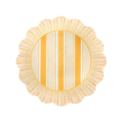 JLK Cabana Stripe - Melamine Dessert/Salad Plate -Sunshine