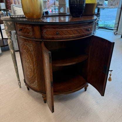 Demilune Cabinet with Top Inlay