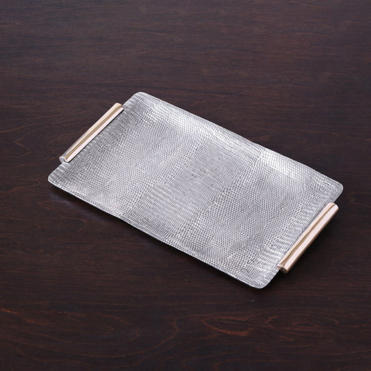Python - Small Tray with Handles - Gunmetal & Gold