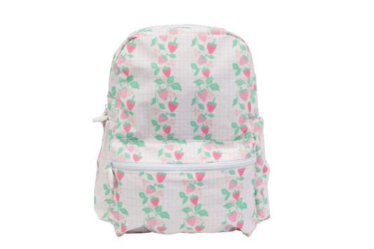 AMI Large Backpack - Strawberries - 12"W x 15"H X 4.7"D