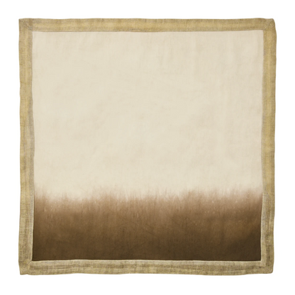 KSB Dip Dye Linen Napkin - Natural, Brown, & Gold 21"