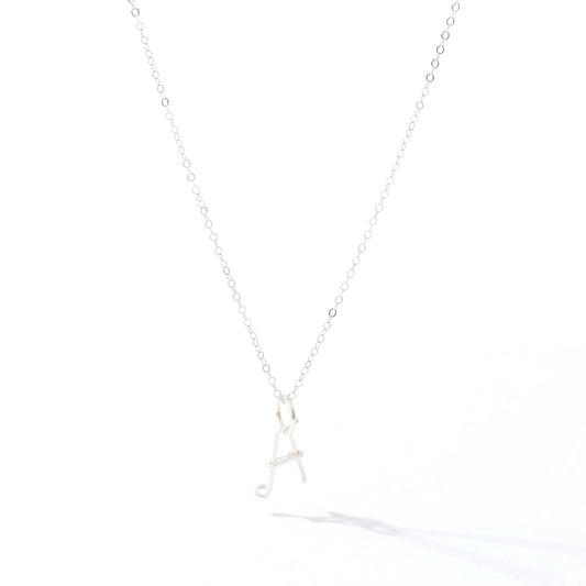 Initial Pendant Necklace - Sterling Silver