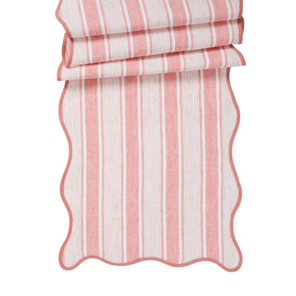 Cabana Stripe - Table Runner 18" x 90" - Coral