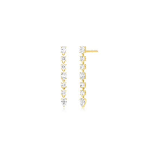 EFC E Diamond Carrie Drop Earrings - 14KTYG