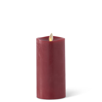 KKI Burgundy Wax Luminara Medium Indoor Pillar - 6.5"