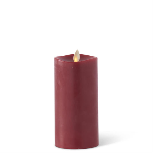 KKI Burgundy Wax Luminara Medium Indoor Pillar - 6.5"
