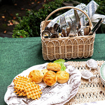 Provence Rattan - Whitewash - Silverware Caddy 12"