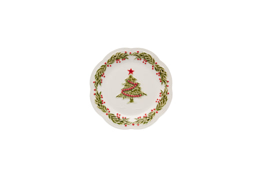 VIA Fruit Plate - Christmas 8.25" - Cream