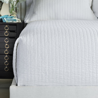 Tessa Quilted Queen Coverlet - White Linen 96 x 98